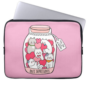 Cat Antidepressant Funny Cat Lover Gift Laptop Sleeve