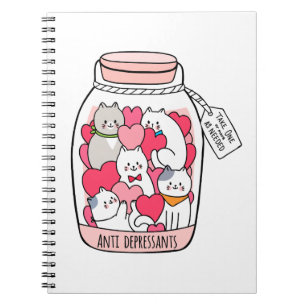 Cat Antidepressant Funny Cat Lover Gift Notebook