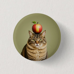 Cat Apple 3 Cm Round Badge