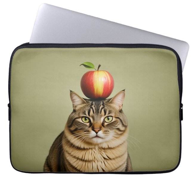 Cat Apple Laptop Sleeve (Front)