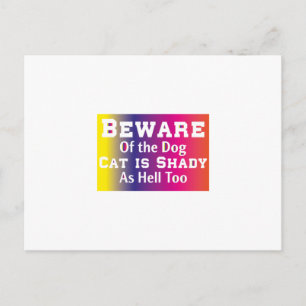 Cat Art Beware Of The Dog Postcard