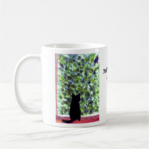Cat Art Black Cat Bird Watching!
