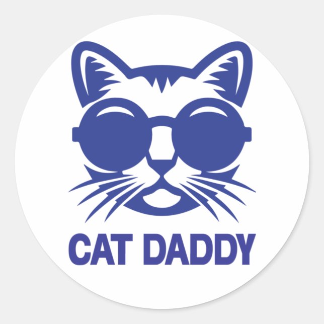 Cat Art Cat Daddy Classic Round Sticker (Front)