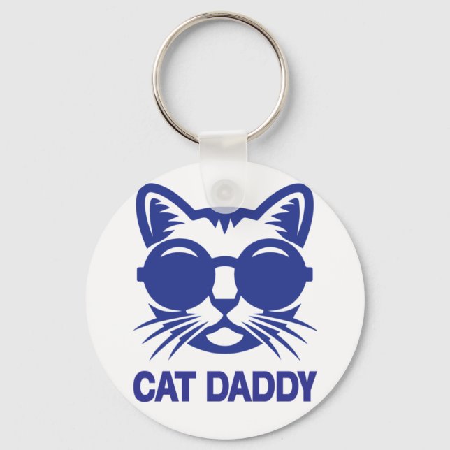 Cat Art Cat Daddy Key Ring (Front)