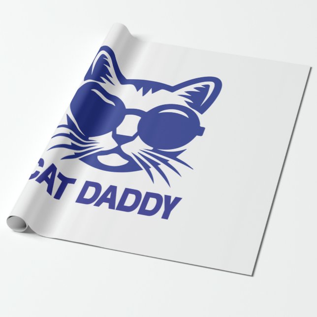 Cat Art Cat Daddy Wrapping Paper (Unrolled)