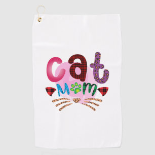 Cat Art Cat Mom_2 Golf Towel