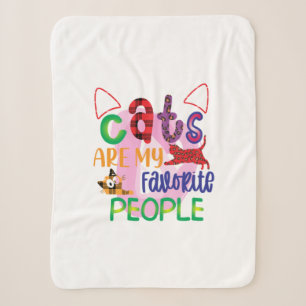 Cat Art Cats Are My Favourite People_2 Sherpa Blanket