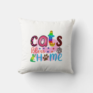 Cat Art Cats Bless Home_2 Cushion