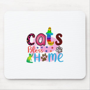 Cat Art Cats Bless Home_2 Mouse Pad