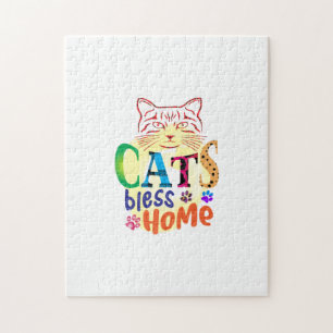 Cat Art Cats Bless Home Jigsaw Puzzle