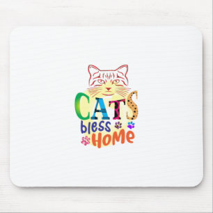 Cat Art Cats Bless Home Mouse Pad