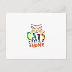 Cat Art Cats Bless Home Postcard