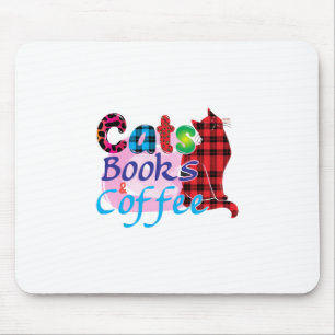 Cat Art Cats Books Coffee_2 Mouse Pad