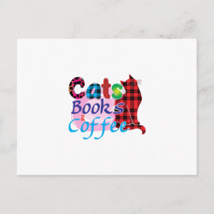 Cat Art Cats Books Coffee_2 Postcard