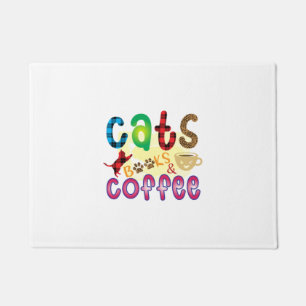 Cat Art Cats Books Coffee Doormat