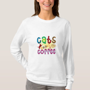 Cat Art Cats Books Coffee T-Shirt