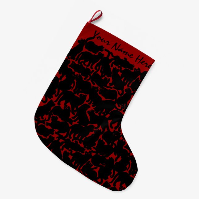 Cat Art Christmas Stocking Customised Cat Stocking (Front (Hanging))