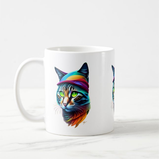 Cat Art  Coffee Mug (Left)