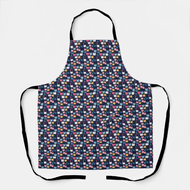 Cat Art | Cute Cat Faces Apron (Front)