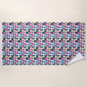 Cat Art   Cute Cat Faces Beach Towel