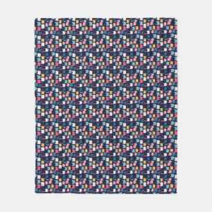 Cat Art Cute Cat Faces Fleece Blanket