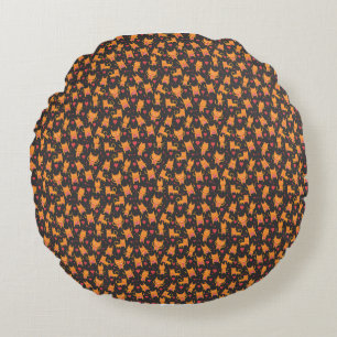 Cat Art   Cute Cat Pattern Childish Round Cushion