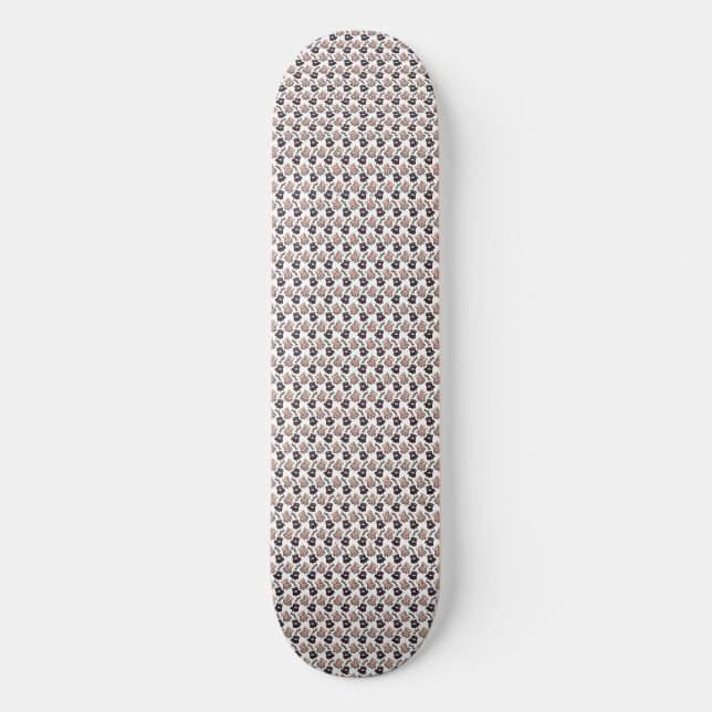 Cat Art | Cute Cat Pattern Seamless Background Skateboard (Front)