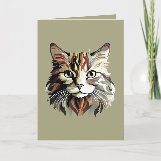 Cat Art Design Greetings Card (Front)