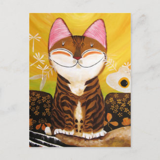 cat art - earth (5 elements) postcard