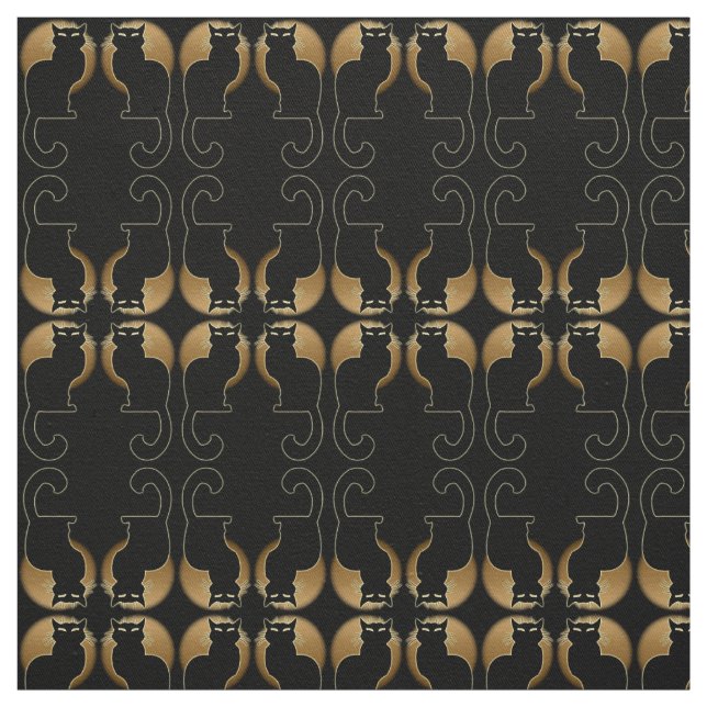 Cat Art Fabric Black Cat Fabrics Cat Lover Pattern (Swatch)