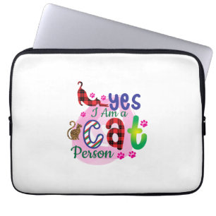 Cat Art I Am A Cat Person Laptop Sleeve