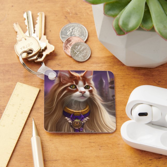 Cat Art Key Ring (Desk)