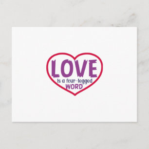 Cat Art Love Is A Four-Legged Word Postcard