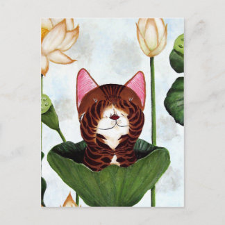 cat art- Morning Cat Postcard
