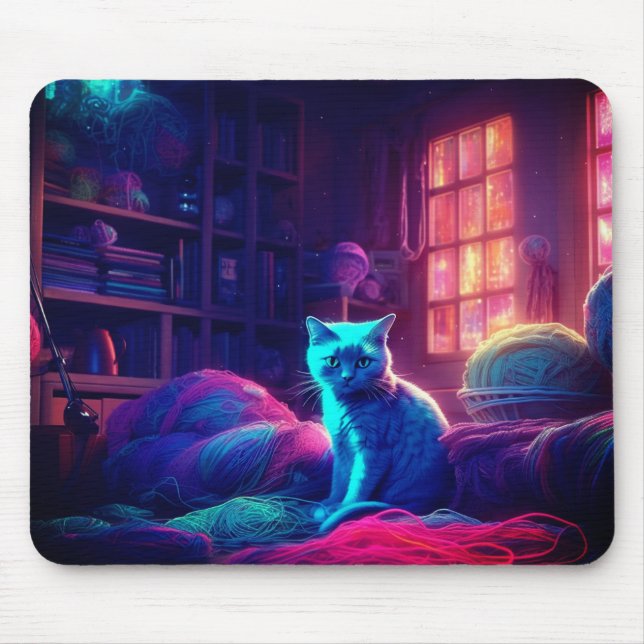 Cat Art Mouse Pad (Front)