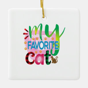 Cat Art My Favourite Cat Ceramic Ornament