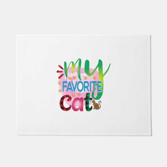 Cat Art My Favourite Cat Doormat (Front)