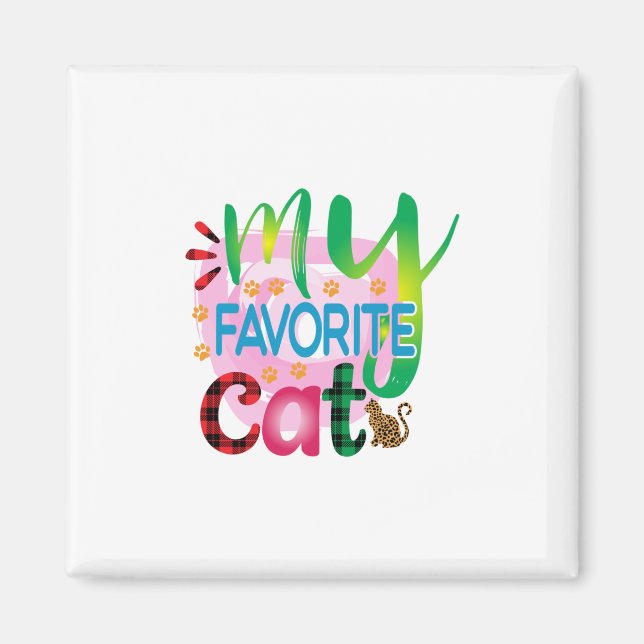 Cat Art My Favourite Cat Magnet (Front)
