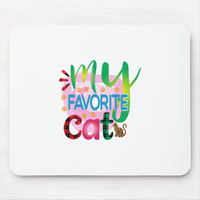 Cat Art My Favourite Cat Mouse Pad (Front)