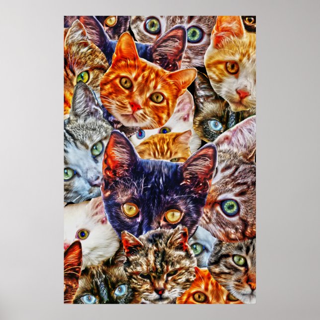 Cat Art Pattern Poster (Front)