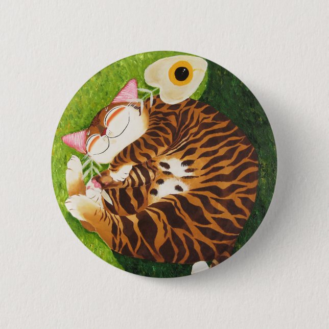 cat art- Perfect Harmony 6 Cm Round Badge (Front)
