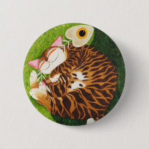 cat art- Perfect Harmony 6 Cm Round Badge