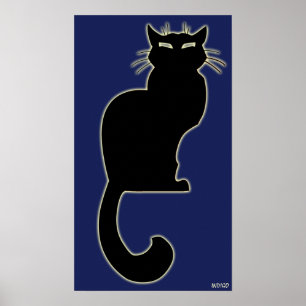 Cat Art Poster Indigo Cat Lover Prints Posters