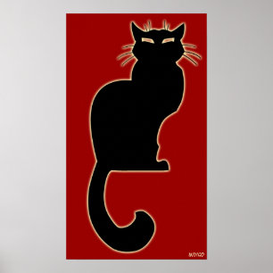 Cat Art Poster Red Cat Lover Prints Posters
