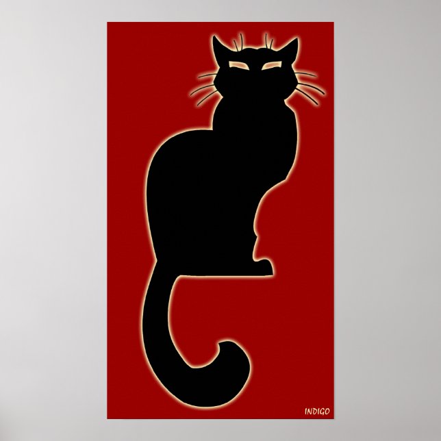 Cat Art Poster Red Cat Lover Prints Posters (Front)