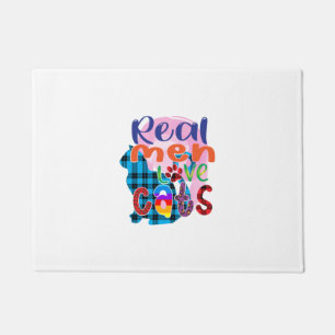 Cat Art Real Men Love Cats Doormat