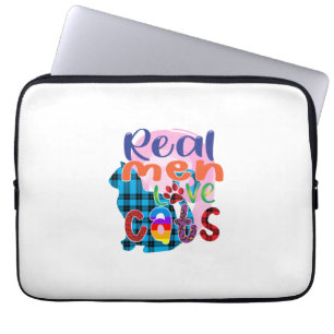 Cat Art Real Men Love Cats Laptop Sleeve