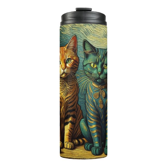 cat art thermal tumbler (Front)