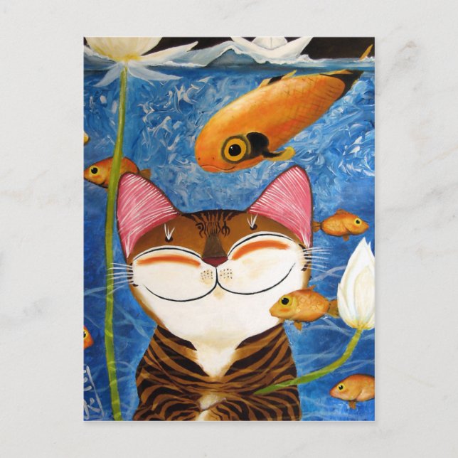 cat art - water (5 elements) postcard (Front)