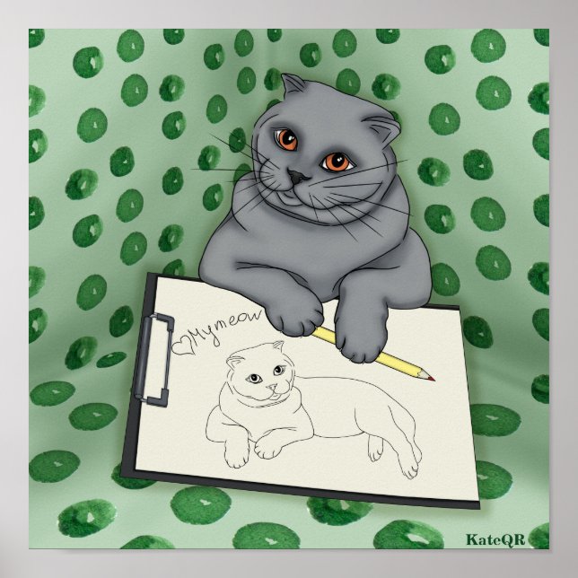 Cat artist. My meow Poster (Front)